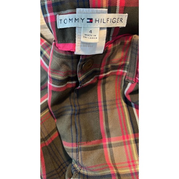 Tommy Hilfiger Plaid Wide Leg Pants With Bottom Snaps - Black and Pink - Picture 6 of 13